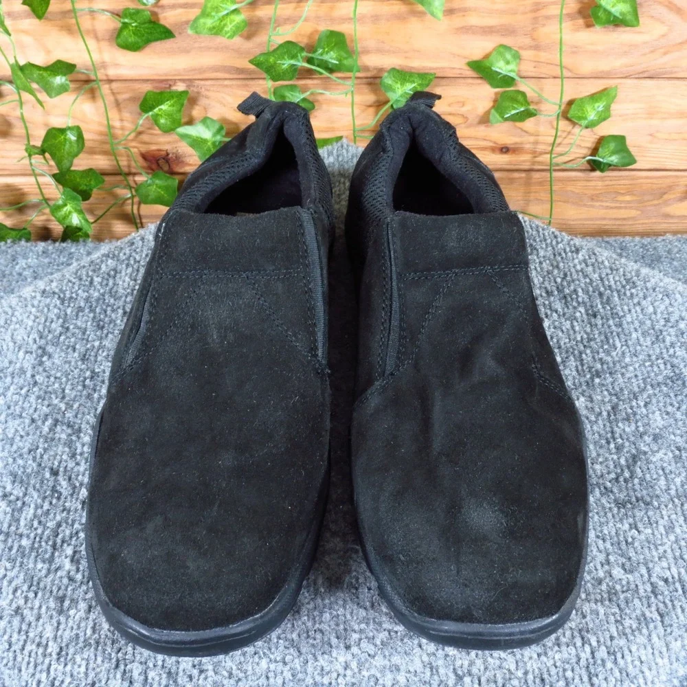 Scandia‎ Woods Mens Slip On Casual Shoes Sz 12 Wide Black Suede Comfort Walking